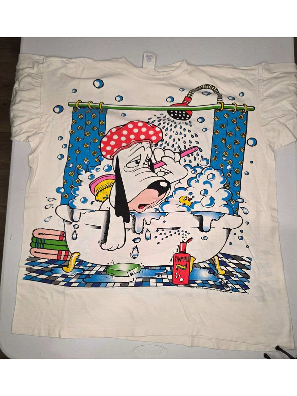 1994 Freeze Droopy Dog Bathing AOP Tee